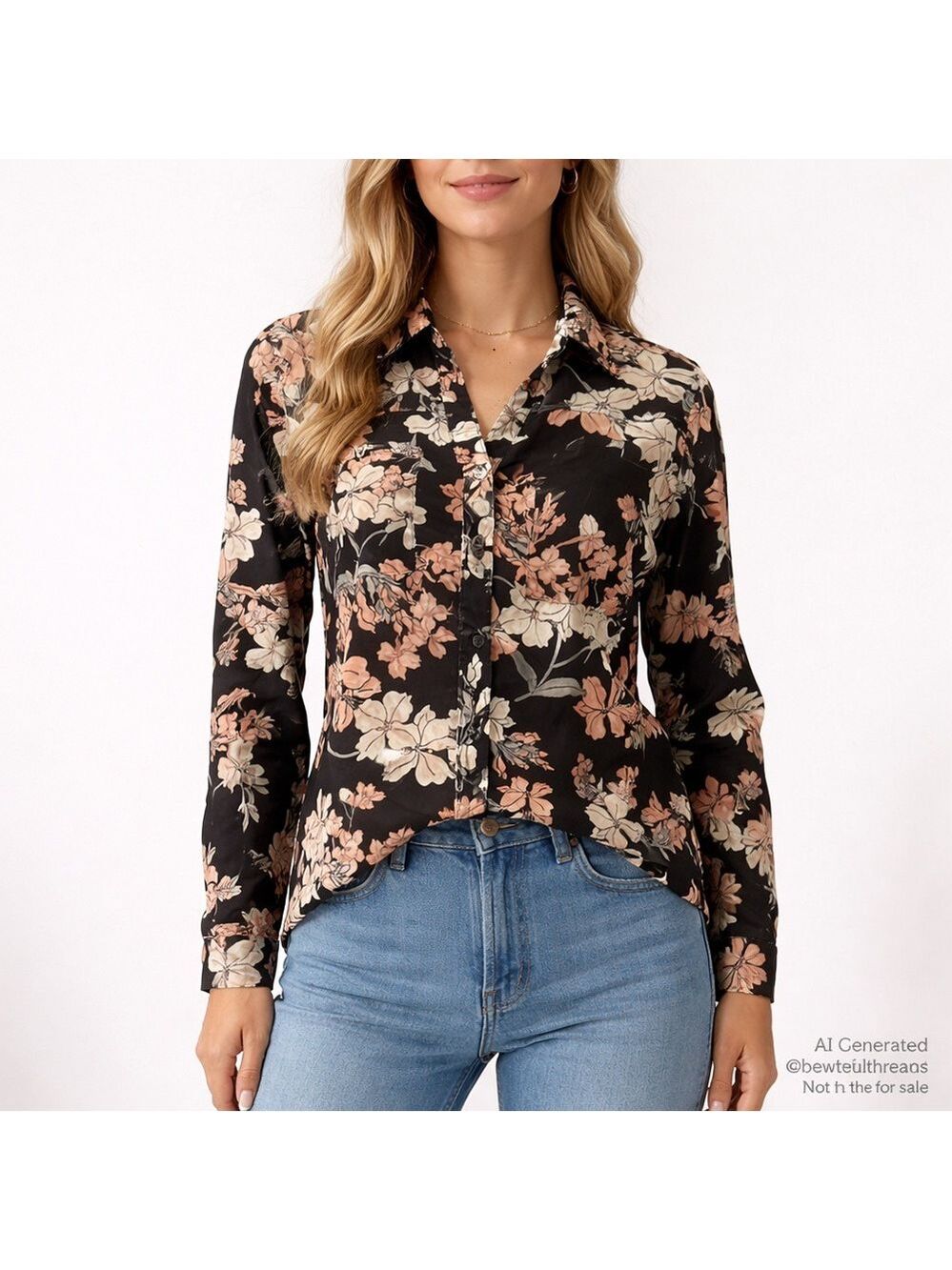 Paper Moon S Black Floral Blouse Cottagecore Romantic Chic